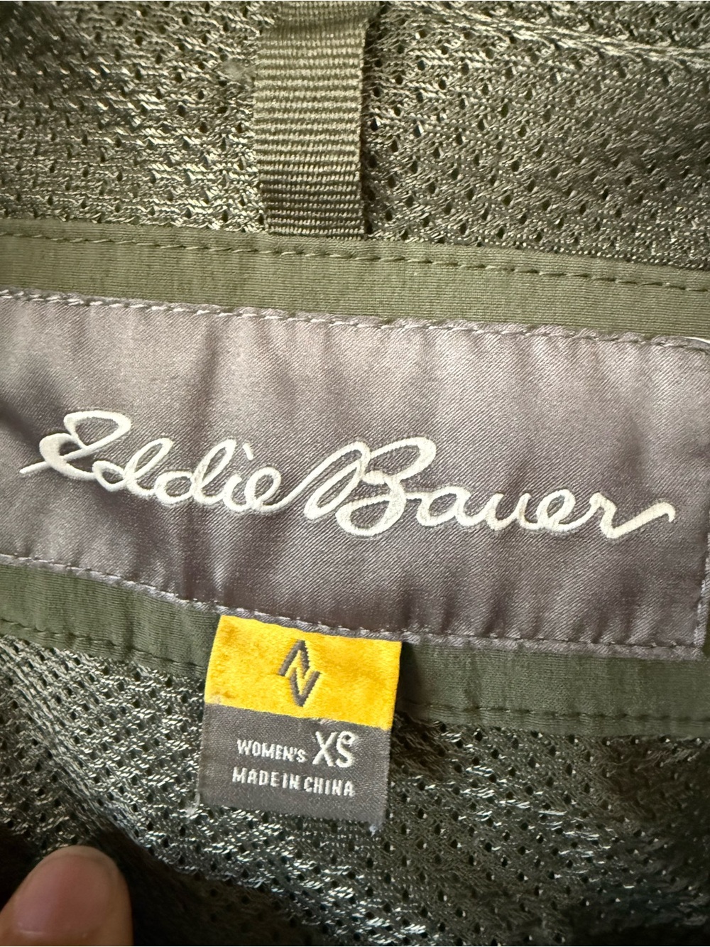 Eddie Bauer Olive Green Lightweight Hooded Anorak Jacket - Picture 2 of 5